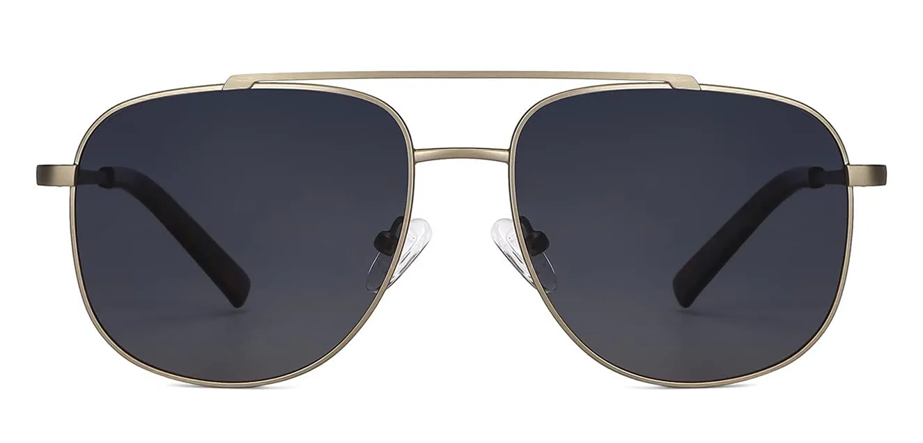 Vincent Chase By Lenskart VC S12934 Unisex Polarized and 100% UV Protected Matte Golden Full Rim Square Sunglasses