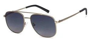 Vincent Chase By Lenskart VC S12934 Unisex Polarized and 100% UV Protected Matte Golden Full Rim Square Sunglasses