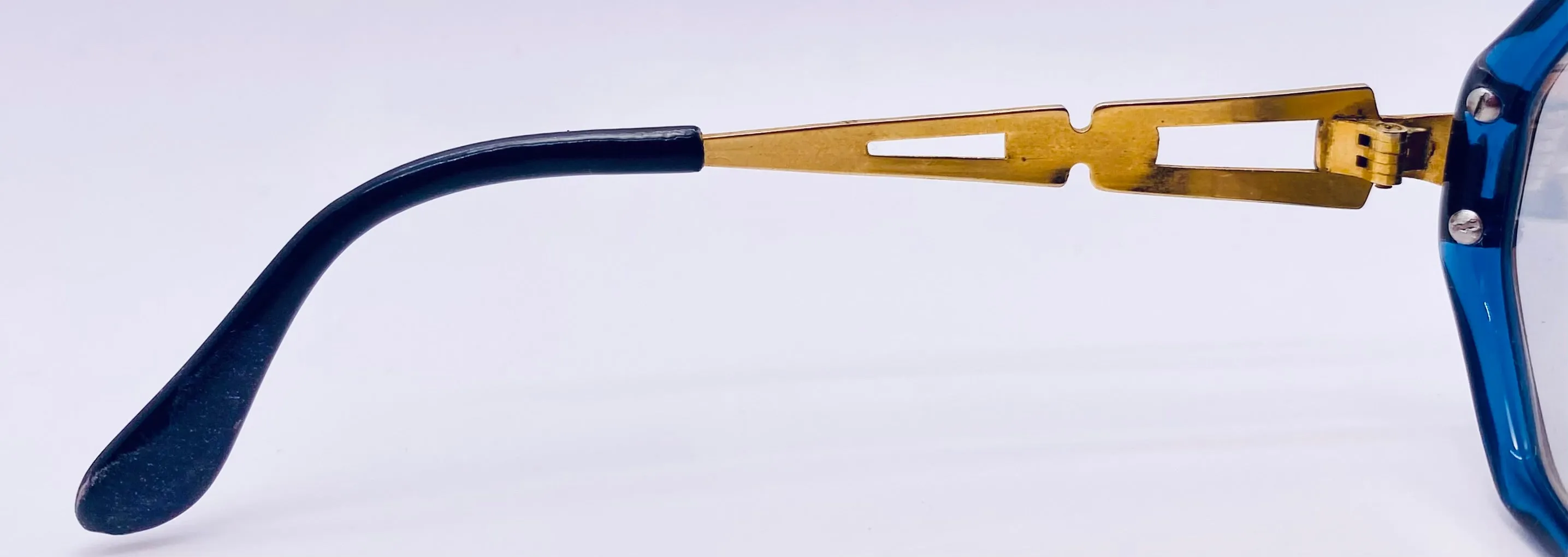 Vintage 1970s Pathway Hexagonal Blue Frame-Gold Temples-w/New Custom Berko’s Designs Lenses
