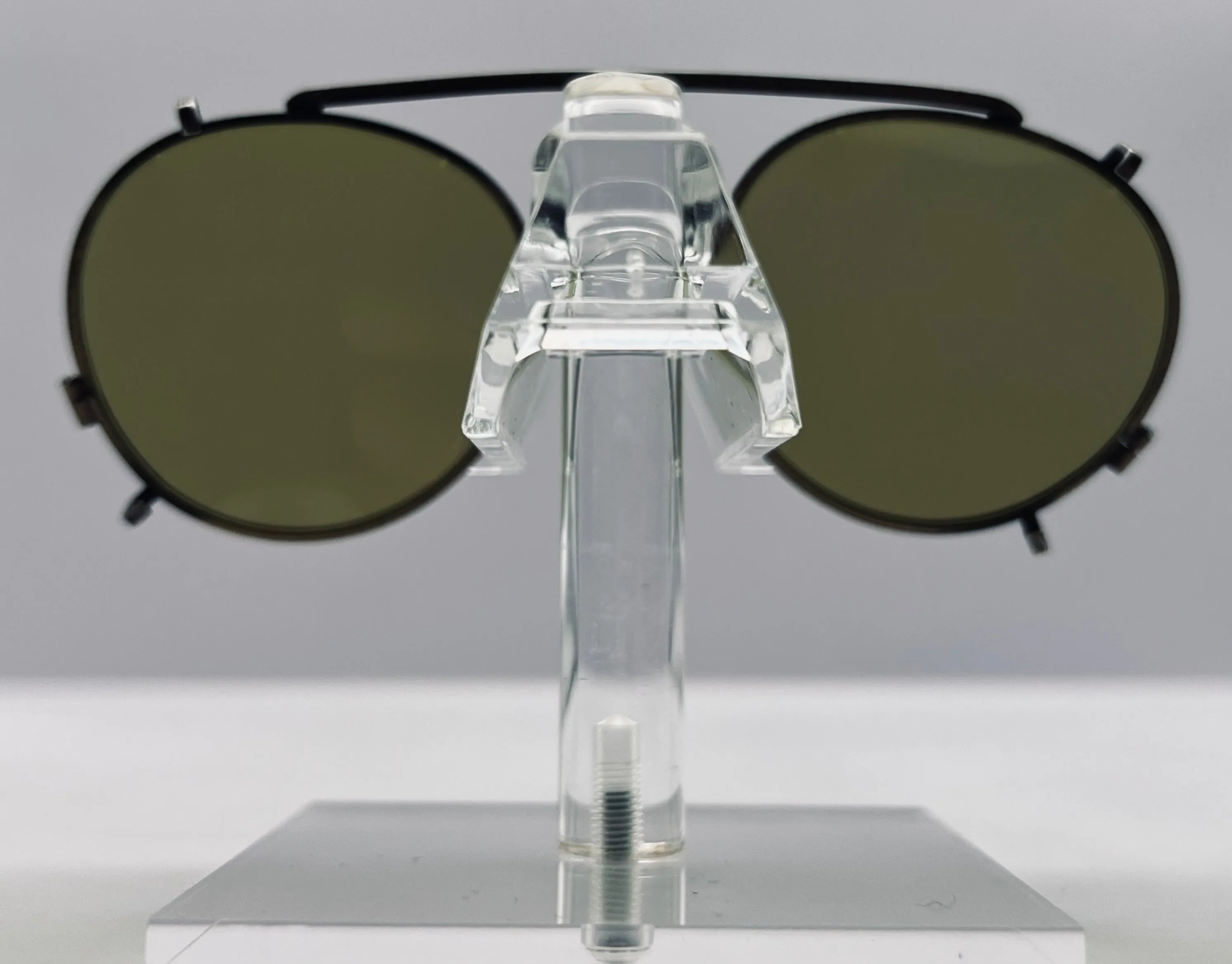 Vintage 50mm Gold ClipOn with Brand New Berko’s Designs Lenses™️ Custom Solid Bottle Green Lenses