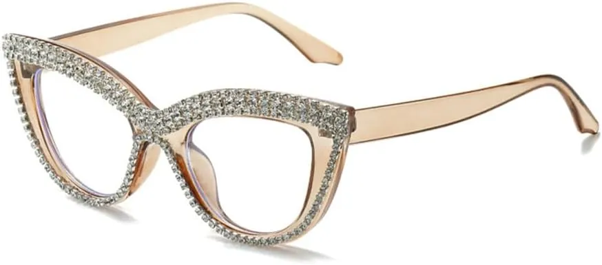 Vintage Cat Eye Sunglasses with Rhinestones Women Shades Handmade Eyewear