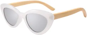 Vintage Cat Eye Sunglasses Women Eyeglasses UV400 Wooden Temples Bamboo Sun Glasses for Men