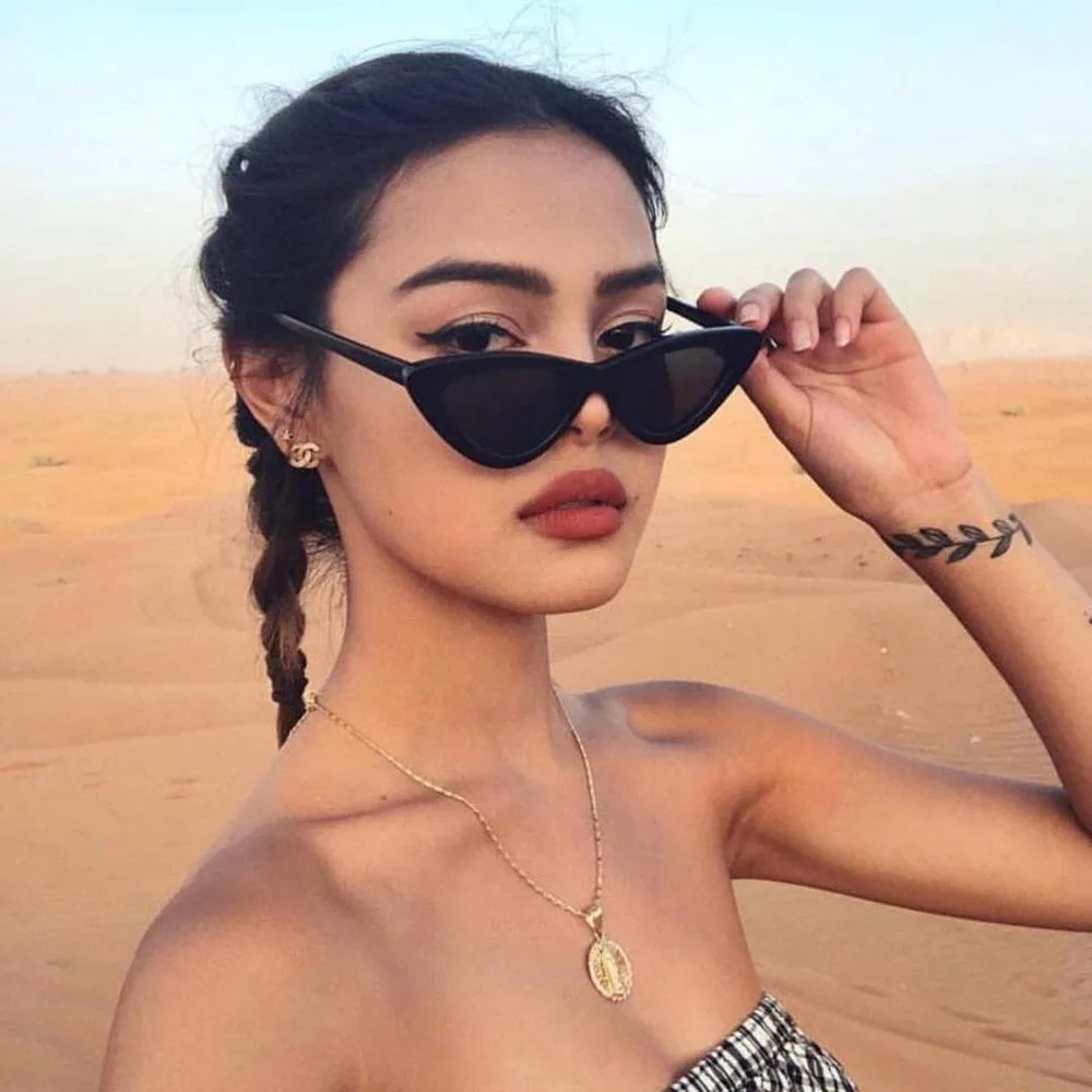 Vintage Cat Eye Unique Triangle Sunglasses