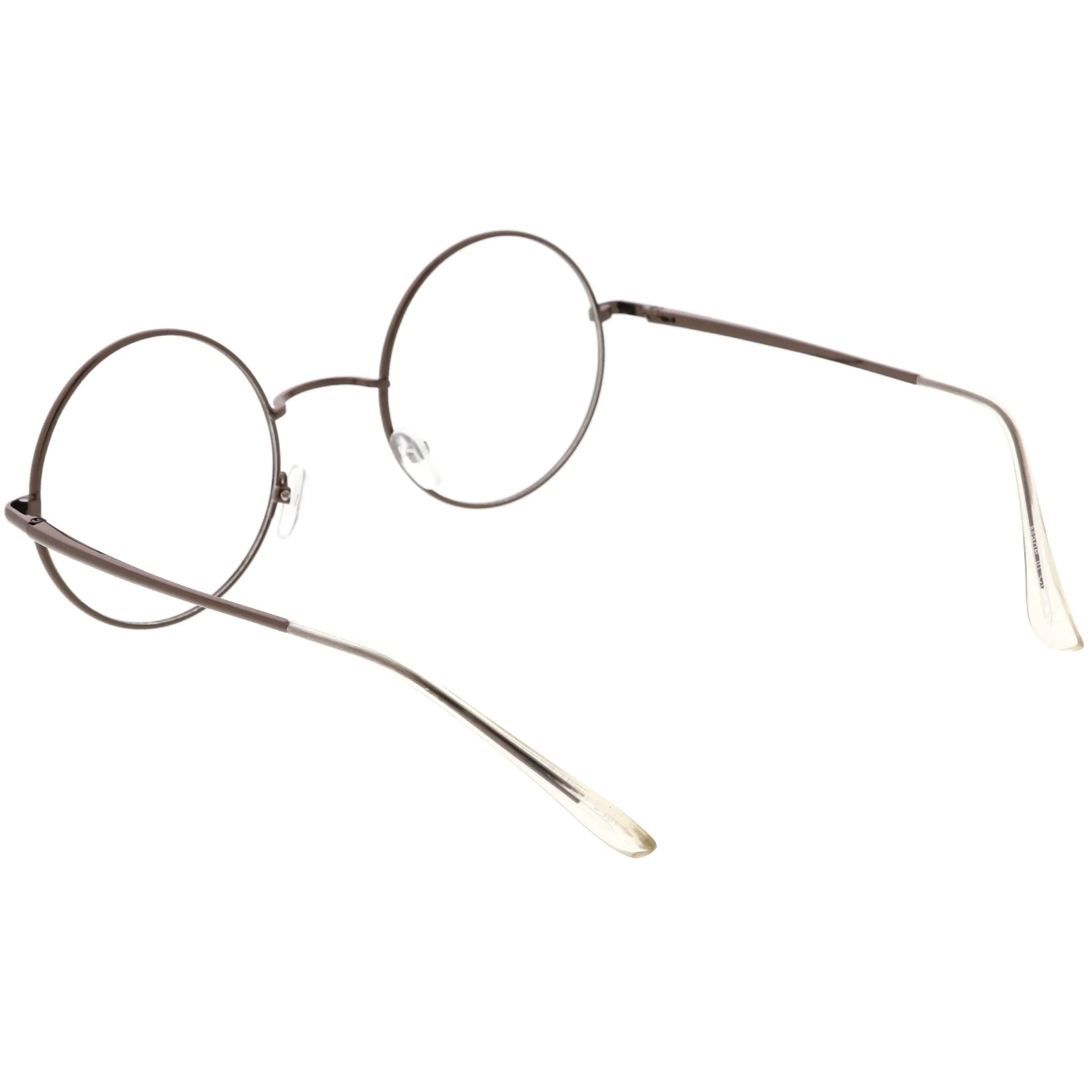 Vintage Classic Metal Round Clear Lens Glasses 50mm C854