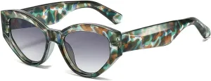 Vintage Fashion Cat Eye Sunglasses Uv400 Clear Candy Color Irregular Eyewear Trendy for Men Women