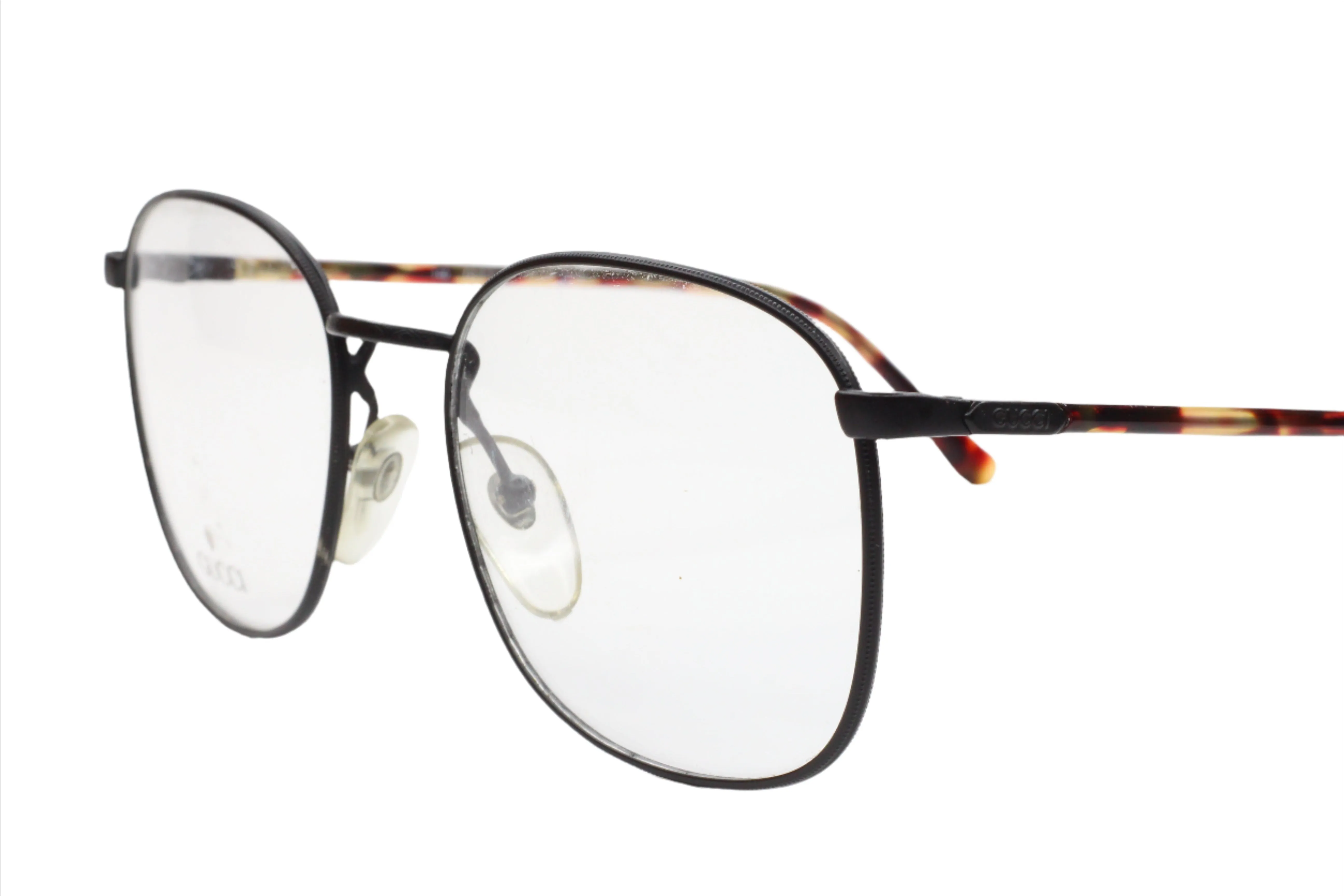 Vintage GUCCI GG1314 M52 Black Tortoise Italy Designer Eyeglasses