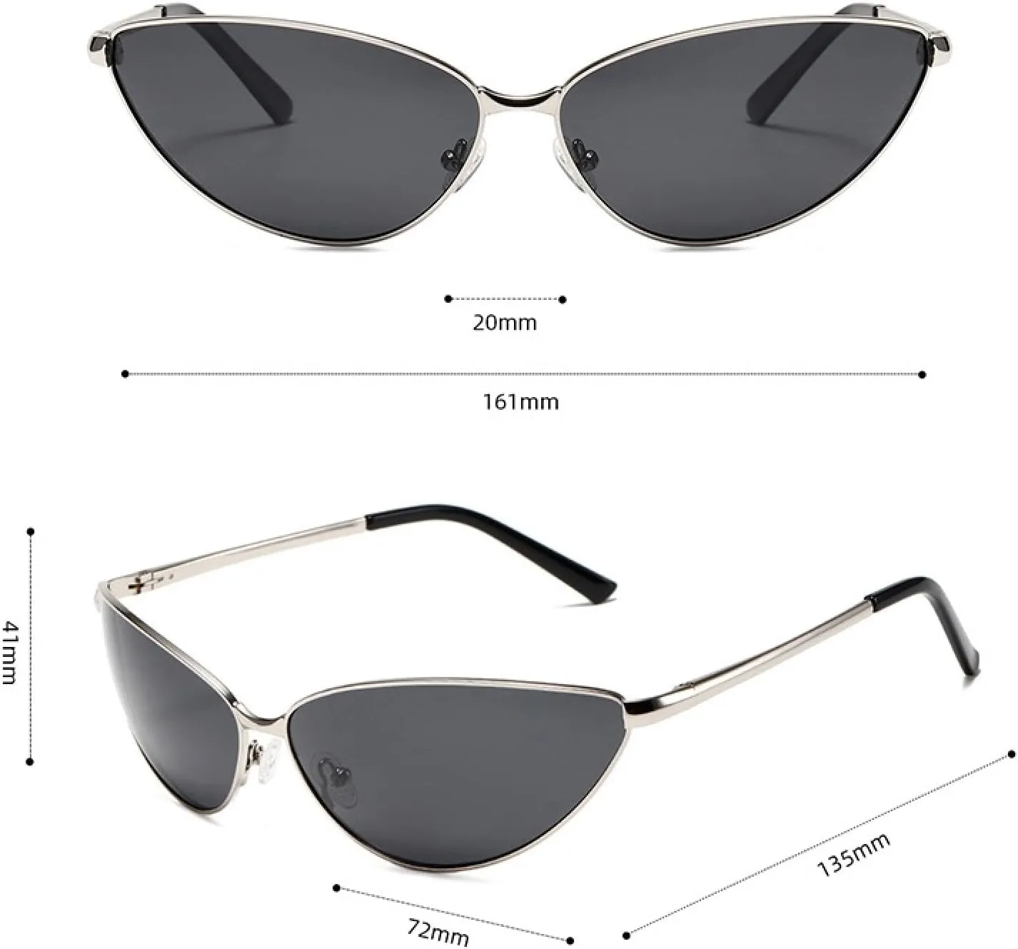 Vintage Metal Frame Sun Glasses Men Sexy Cat Eye Sunglasses Women Outdoor Retro Shades Luxury