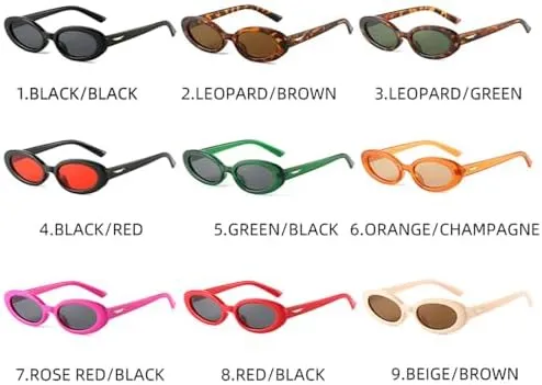 Vintage Oval Sunglasses for Women Men Retro Leopard Round Sunglasses Female UV400 Shades