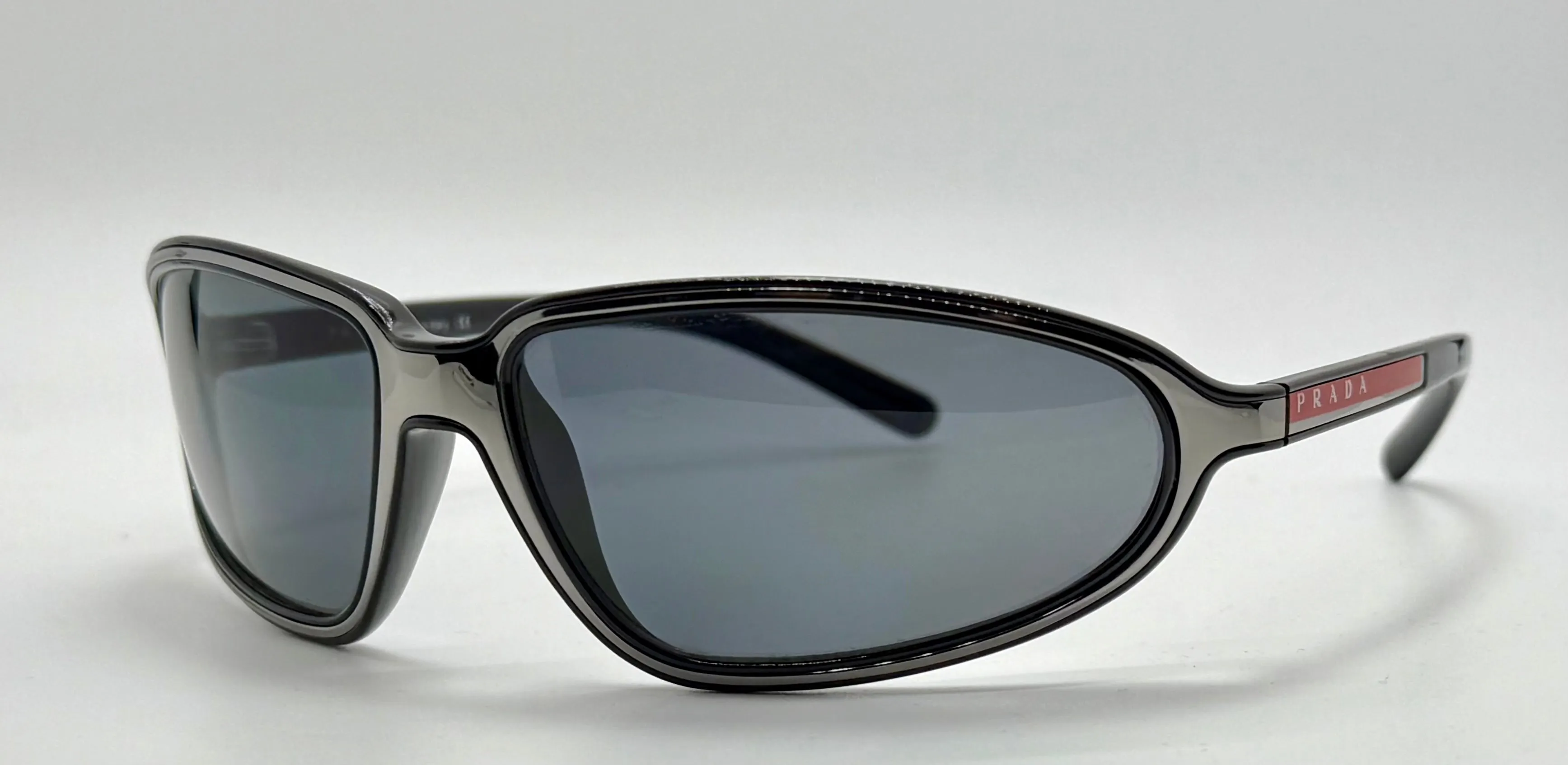 Vintage PRADA SPS 03C 5AV-5Z1 Sunglasses | Gunmetal Frame | Polarized Gray Lenses | New Old Stock