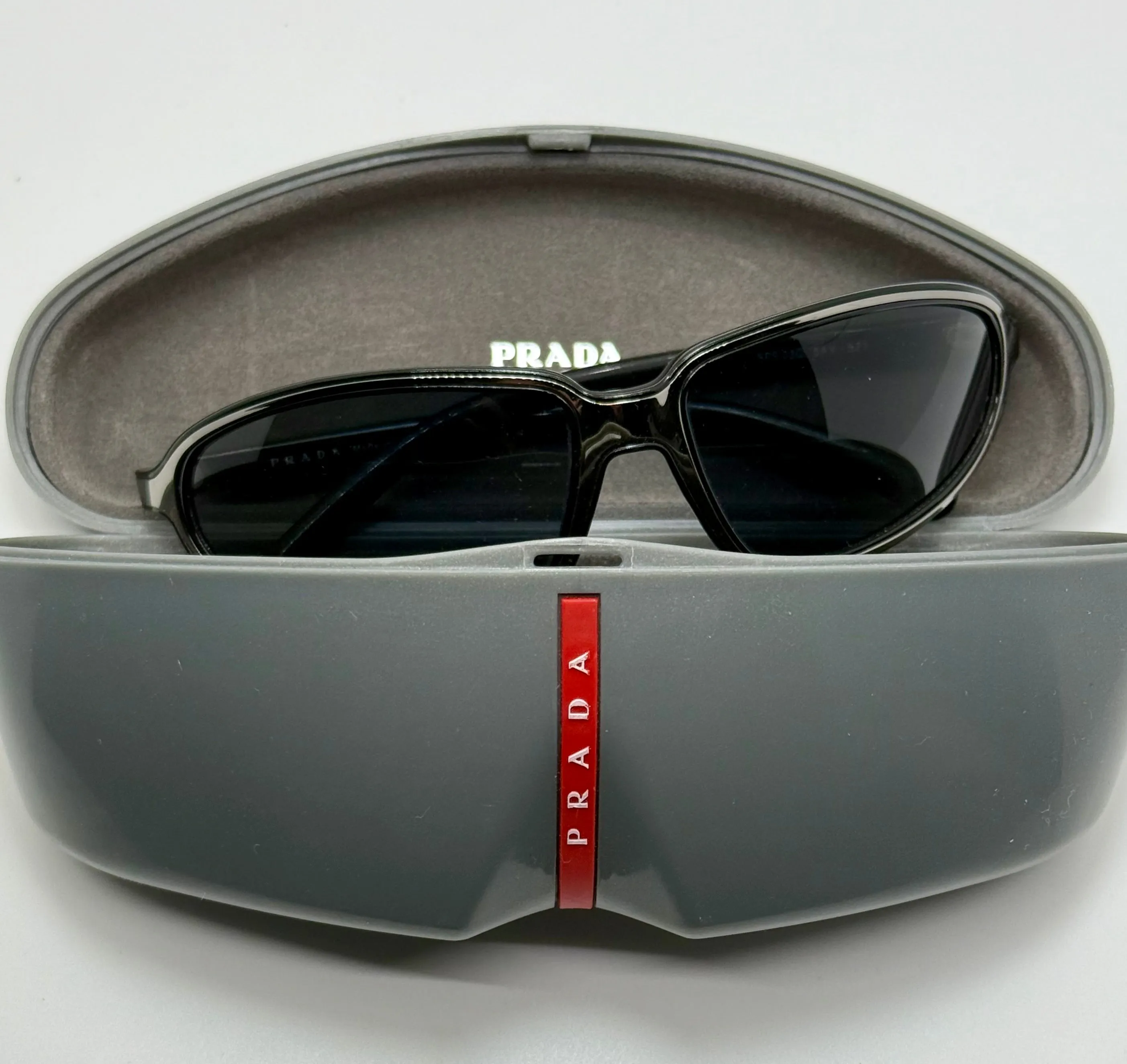 Vintage PRADA SPS 03C 5AV-5Z1 Sunglasses | Gunmetal Frame | Polarized Gray Lenses | New Old Stock