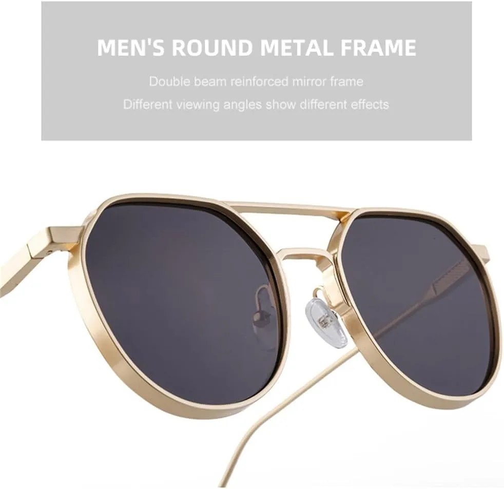 Vintage Punk Sunglasses For Men Retro Oval Steampunk Round Shades