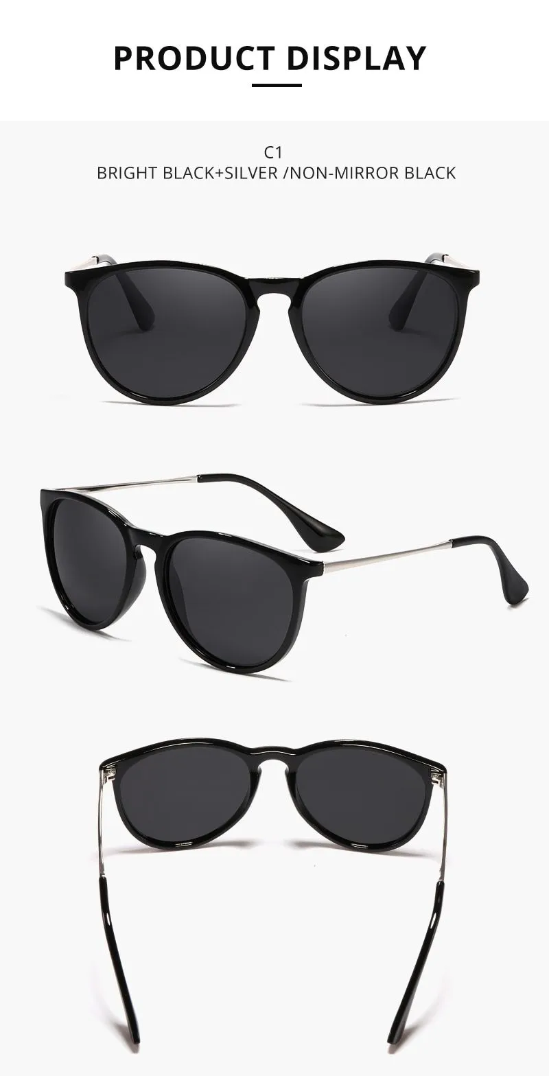 Vintage Retro UV Protected Polarized Round Sunglasses for Women