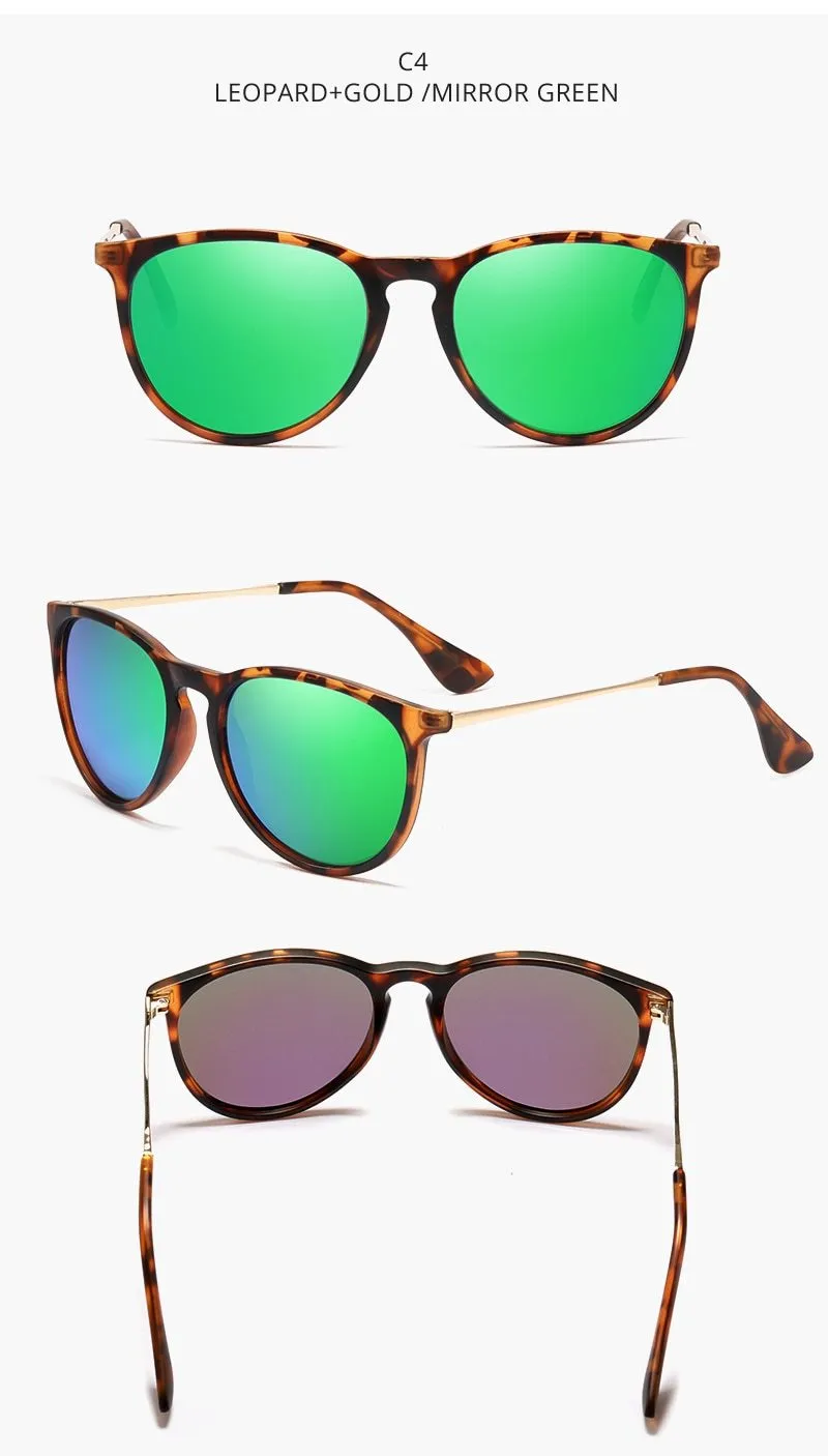 Vintage Retro UV Protected Polarized Round Sunglasses for Women