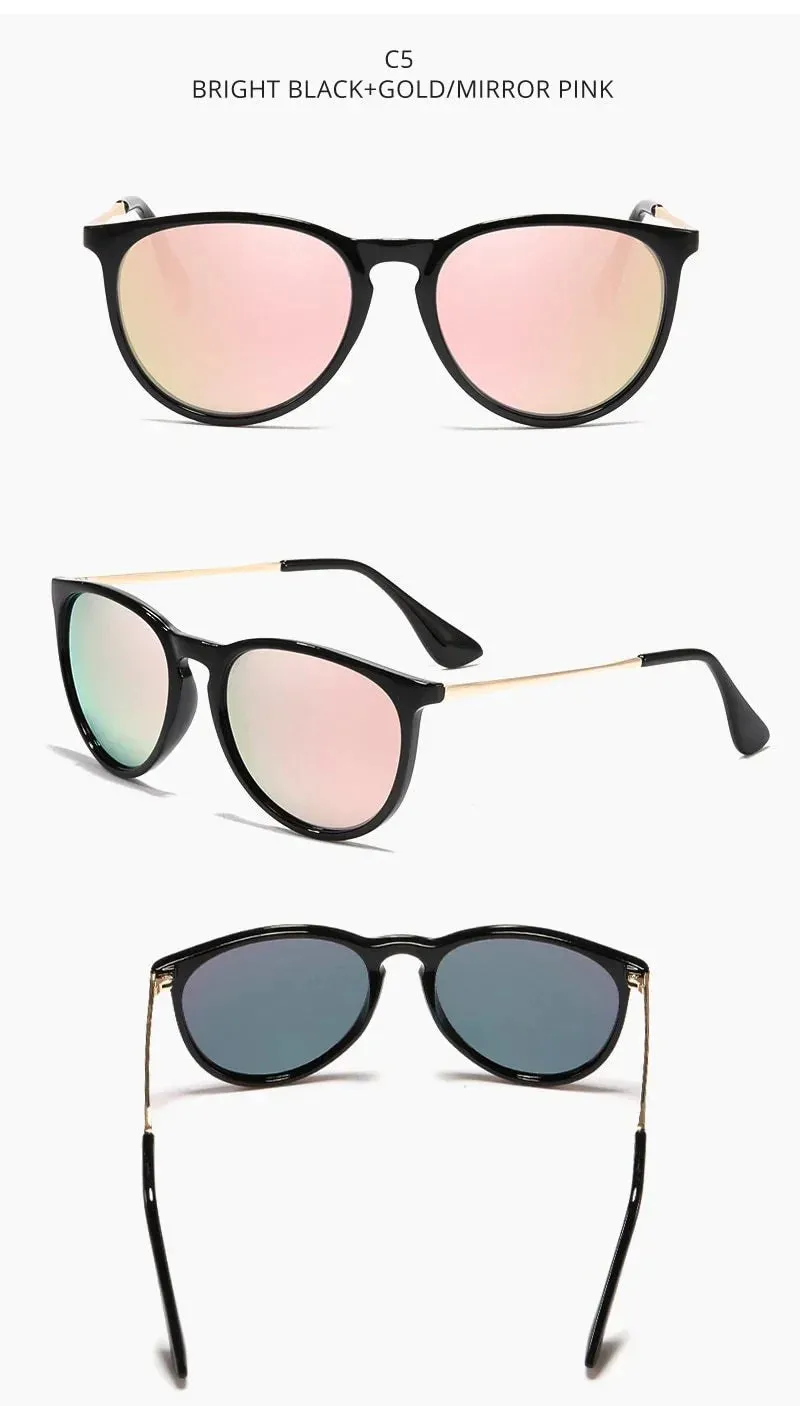 Vintage Retro UV Protected Polarized Round Sunglasses for Women