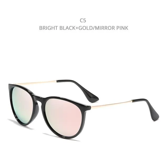 Vintage Retro UV Protected Polarized Round Sunglasses for Women