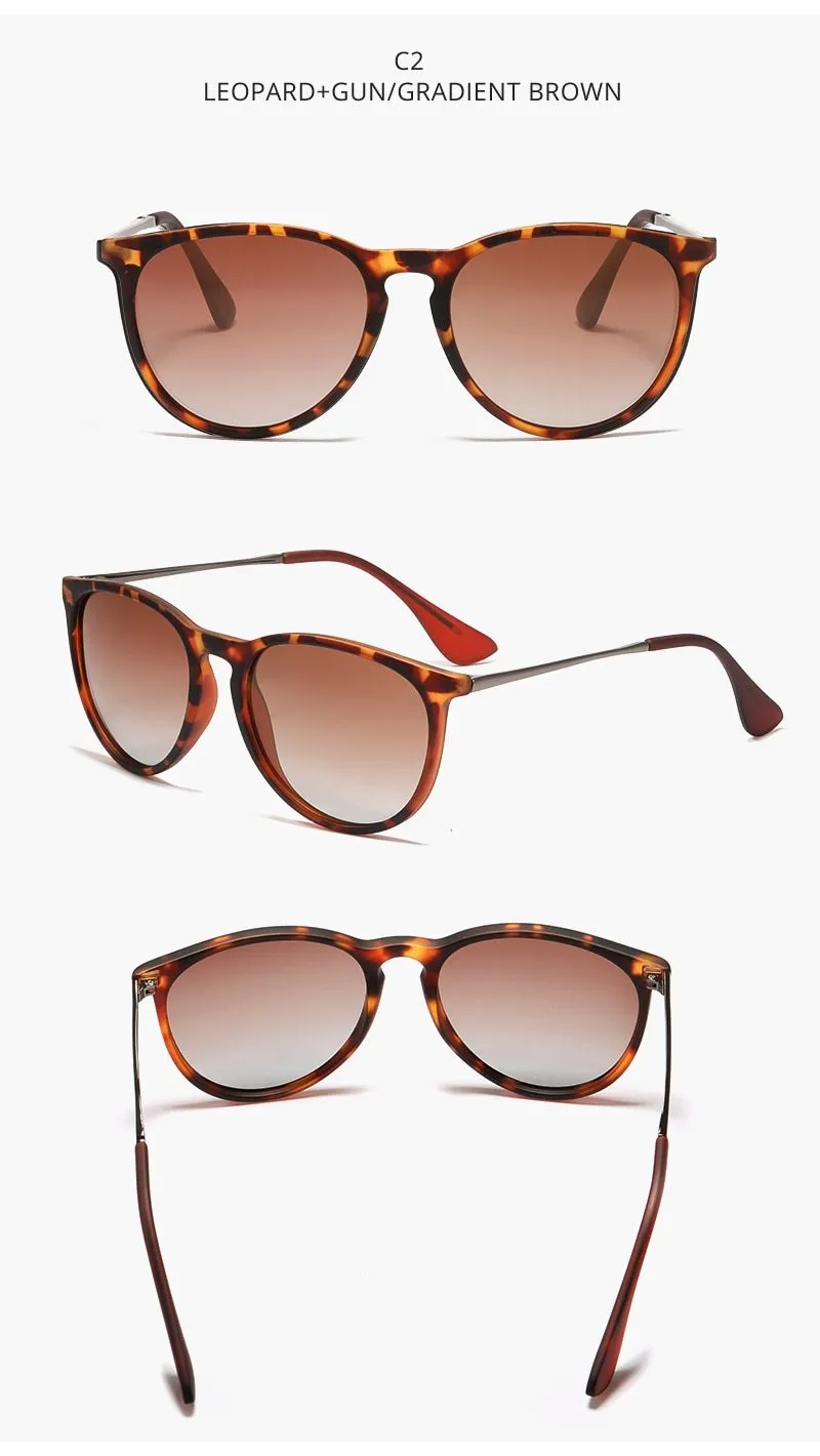 Vintage Retro UV Protected Polarized Round Sunglasses for Women