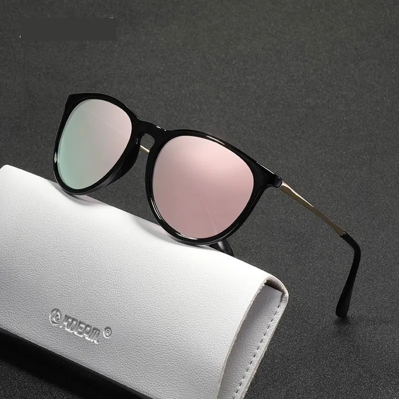 Vintage Retro UV Protected Polarized Round Sunglasses for Women