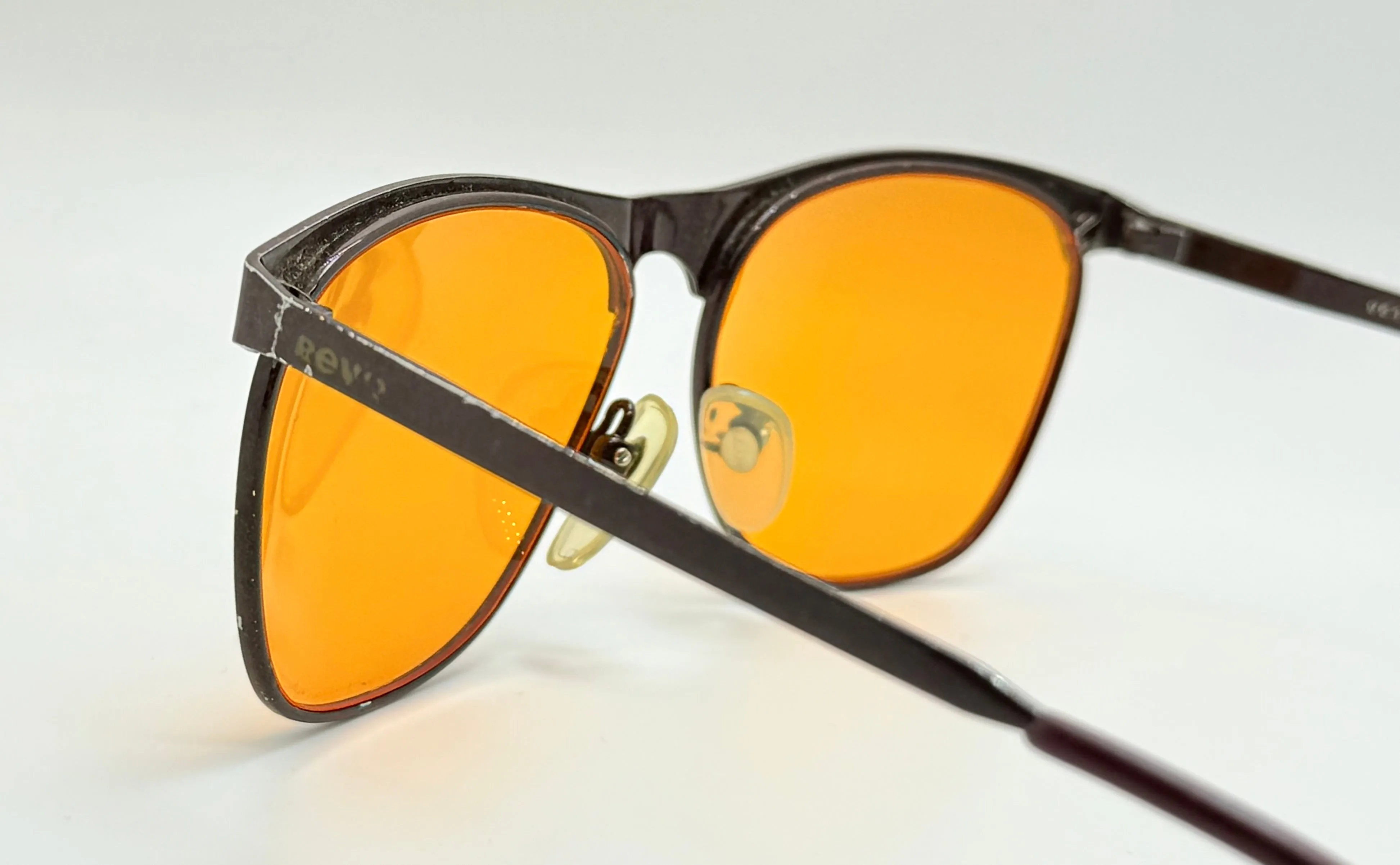 Vintage REVO 963-020 Burgundy Speckled-with New Custom Day/Night Orange Berko’s Designs Lenses