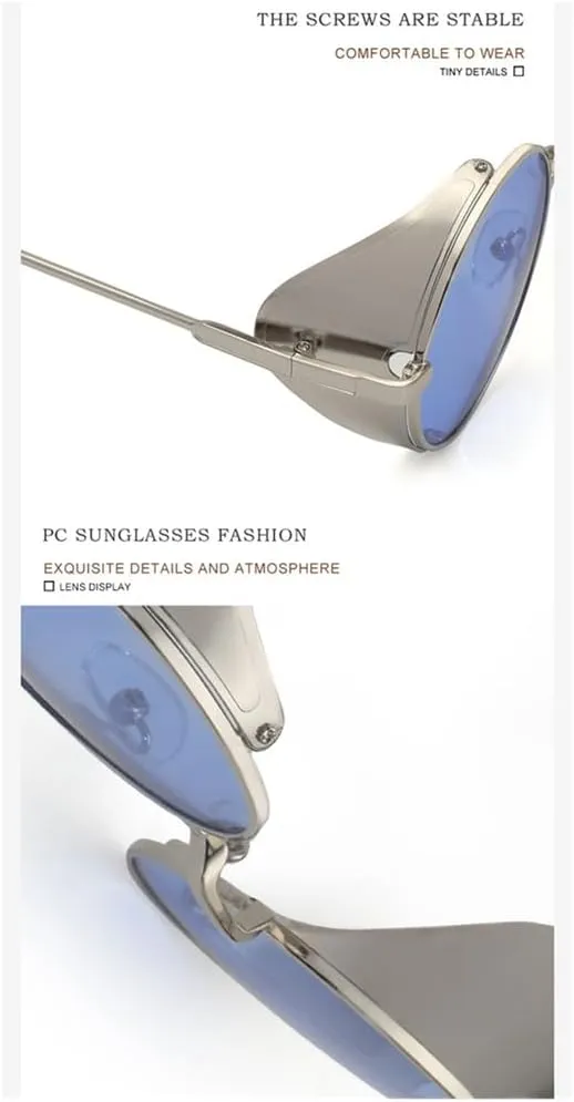 Vintage Round Steampunk Sunglasses Men Punk Sun Glasses For Male Shades