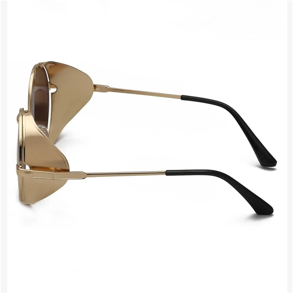 Vintage Round Steampunk Sunglasses Men Punk Sun Glasses For Male Shades
