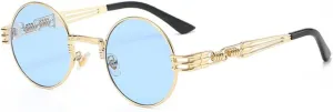 Vintage Round Steampunk Sunglasses Women Men Steam Punk Gold Eyewear Shades Clear Glasses UV400