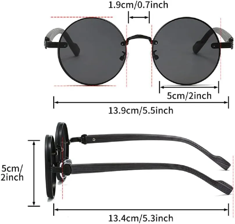 Vintage Round Sunglasses Fashion Classic Gradient Outdoor Shades Trendy Luxury Metal Rim Sun Glasses