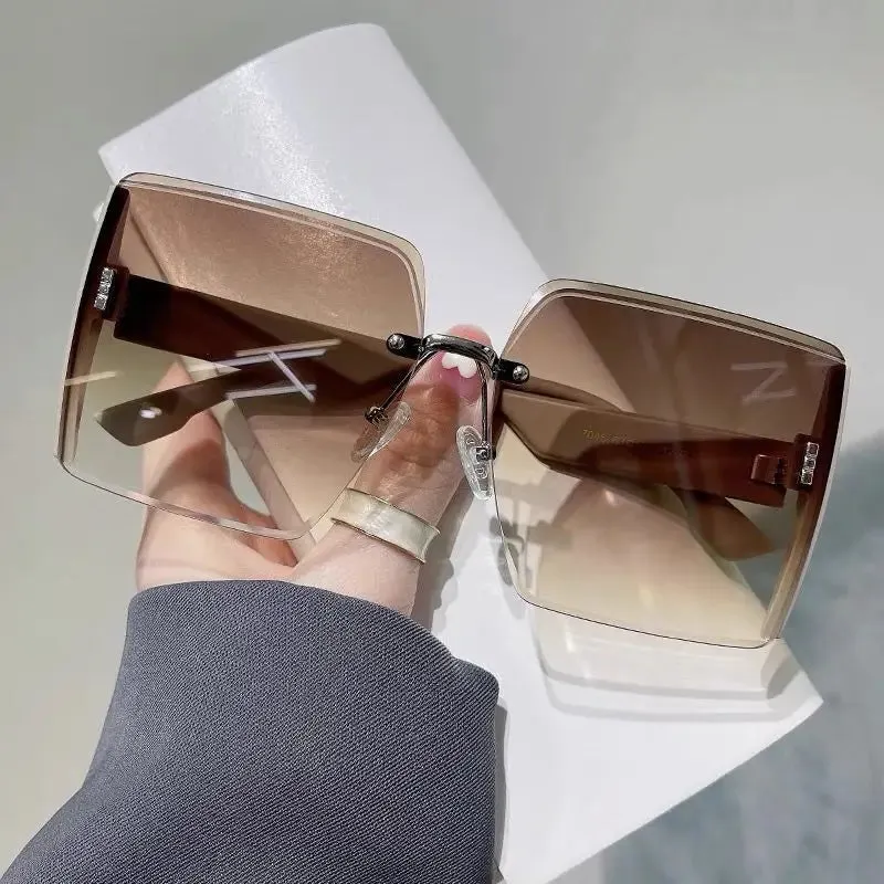 Vintage Square Sunglasses Woman Classic Retro Frameless Fashion