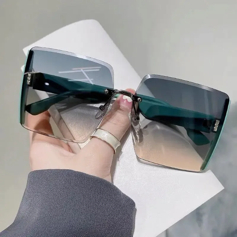 Vintage Square Sunglasses Woman Classic Retro Frameless Fashion
