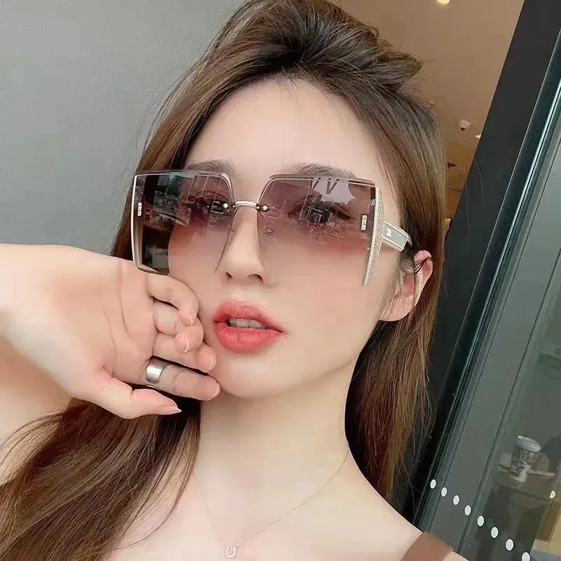Vintage Square Sunglasses Woman Classic Retro Frameless Fashion