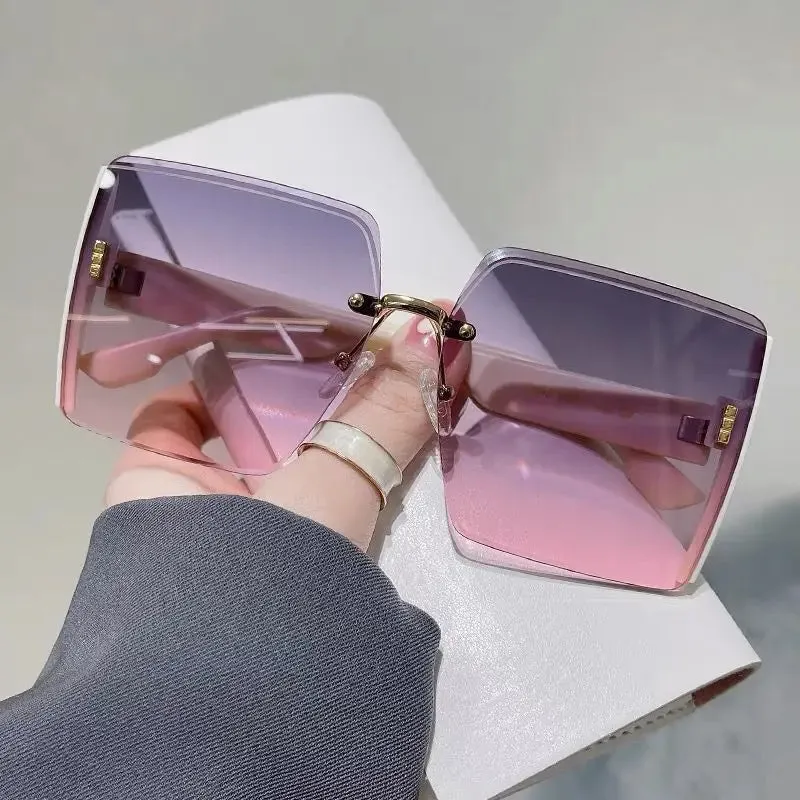 Vintage Square Sunglasses Woman Classic Retro Frameless Fashion