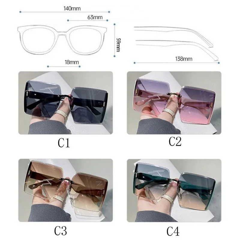 Vintage Square Sunglasses Woman Classic Retro Frameless Fashion