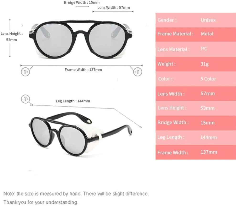 Vintage Steampunk Luxury Oversized Frame Sunglasses Men Women Fashion Round Sun Glasses Shades UV400