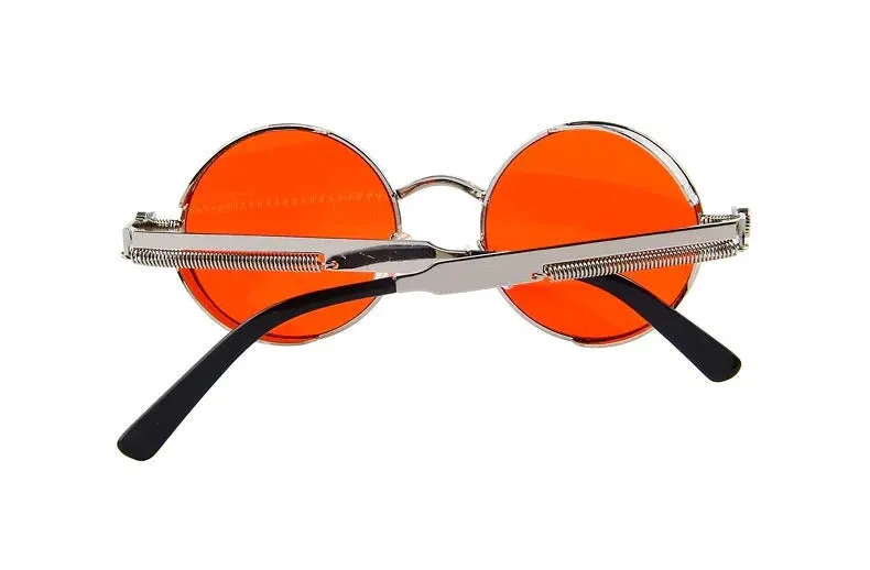 Vintage Steampunk Round Design Sunglasses for Women with UV400 Lenses