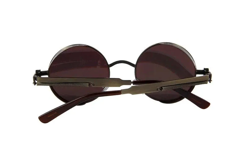 Vintage Steampunk Round Design Sunglasses for Women with UV400 Lenses