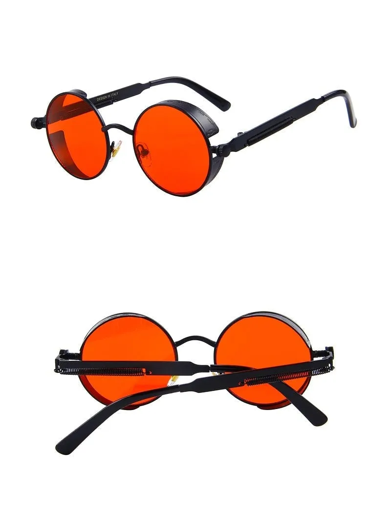 Vintage Steampunk Round Design Sunglasses for Women with UV400 Lenses