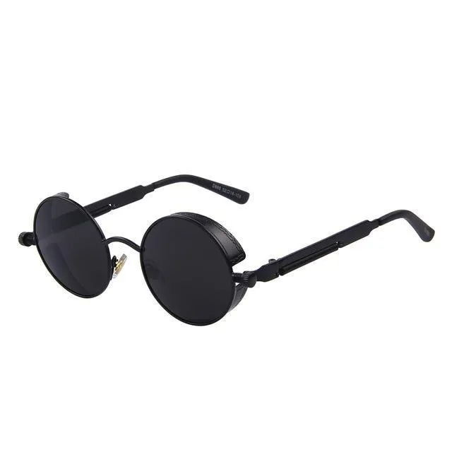 Vintage Steampunk Round Design Sunglasses for Women with UV400 Lenses