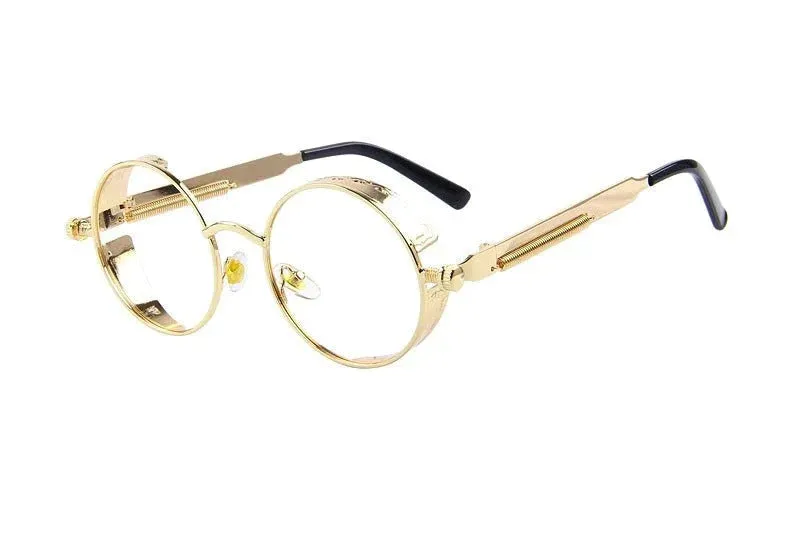 Vintage Steampunk Round Design Sunglasses for Women with UV400 Lenses