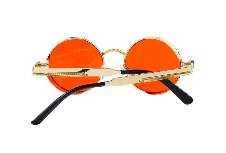 Vintage Steampunk Round Design Sunglasses for Women with UV400 Lenses