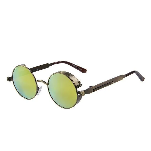 Vintage Steampunk Round Design Sunglasses for Women with UV400 Lenses