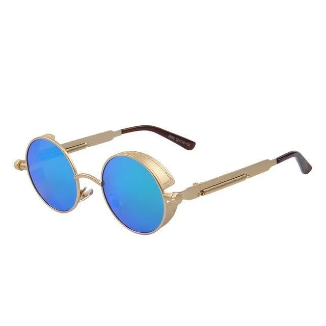 Vintage Steampunk Round Design Sunglasses for Women with UV400 Lenses