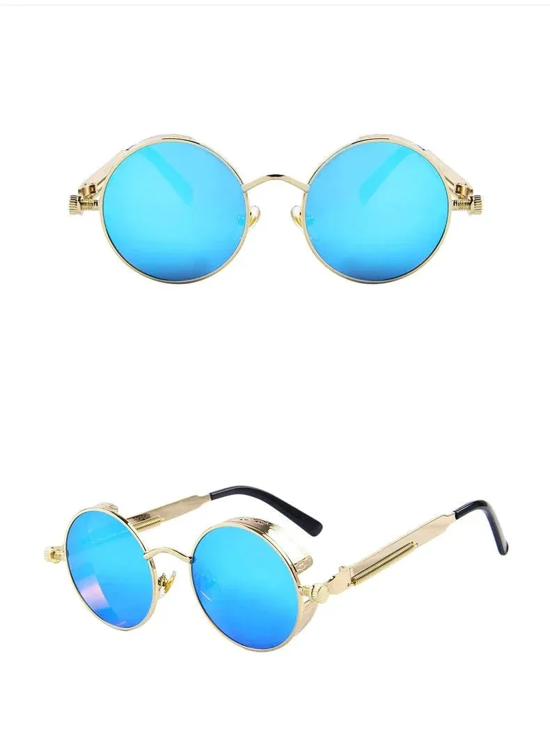 Vintage Steampunk Round Design Sunglasses for Women with UV400 Lenses