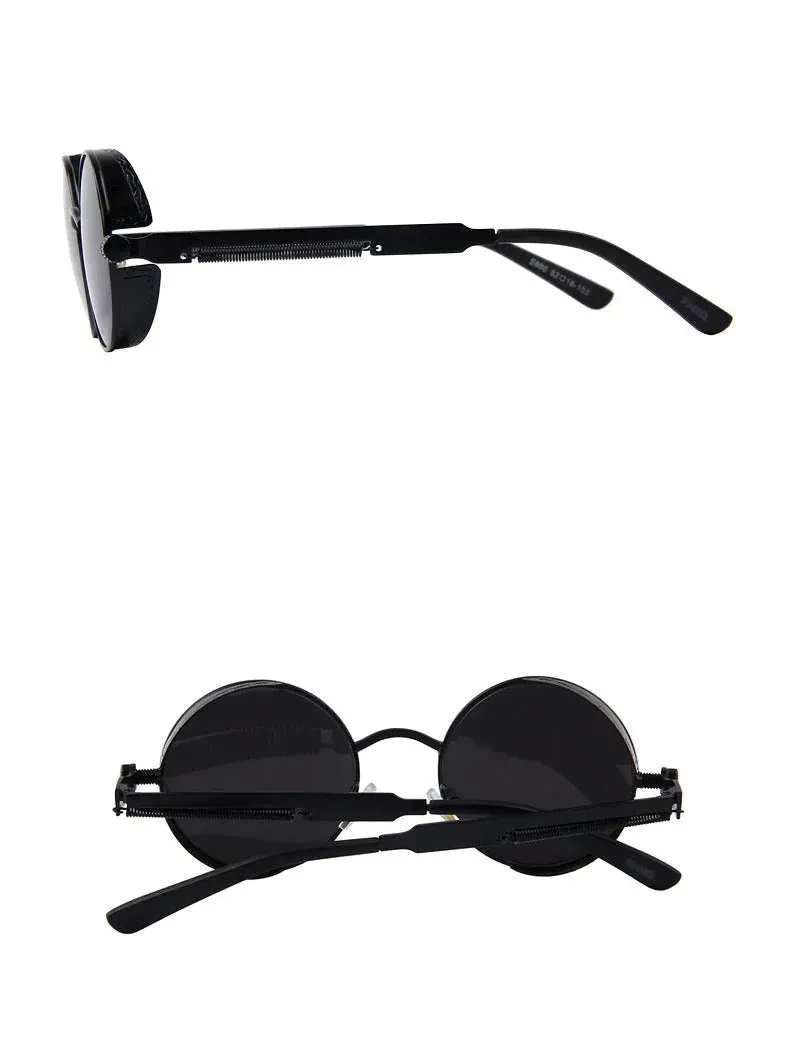 Vintage Steampunk Round Design Sunglasses for Women with UV400 Lenses