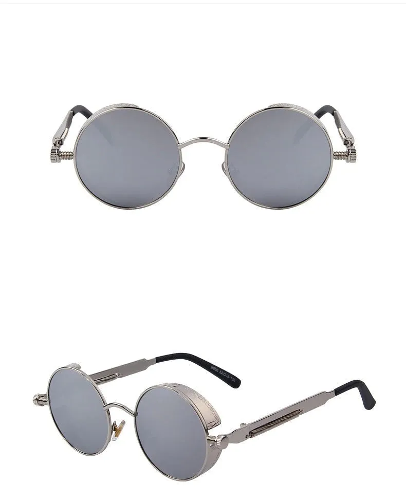Vintage Steampunk Round Design Sunglasses for Women with UV400 Lenses