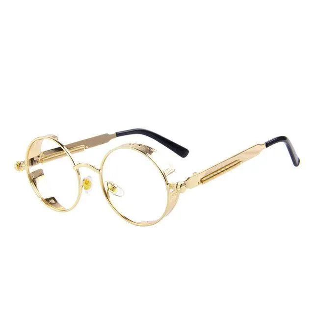 Vintage Steampunk Round Design Sunglasses for Women with UV400 Lenses