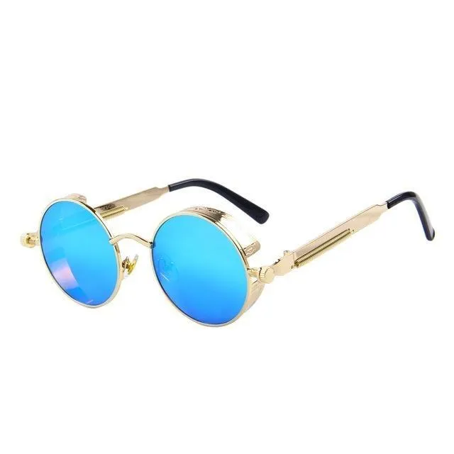 Vintage Steampunk Round Design Sunglasses for Women with UV400 Lenses