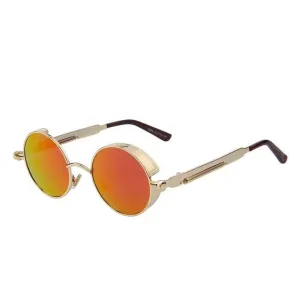 Vintage Steampunk Round Design Sunglasses for Women with UV400 Lenses