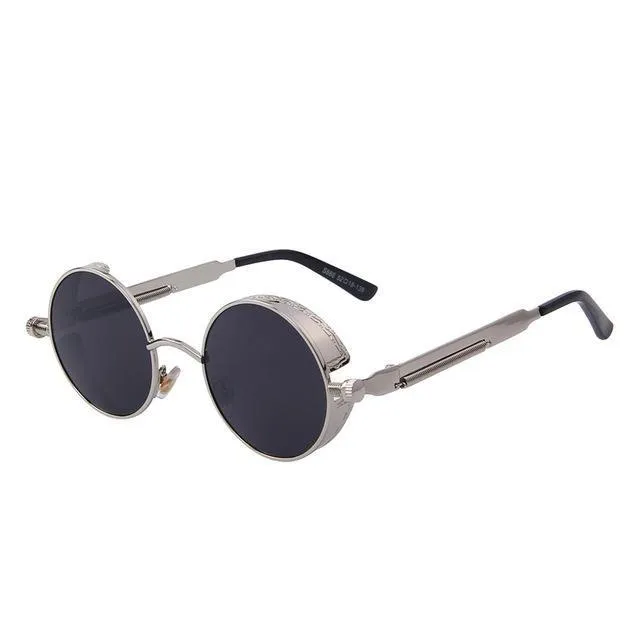 Vintage Steampunk Round Design Sunglasses for Women with UV400 Lenses