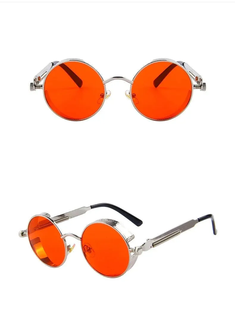 Vintage Steampunk Round Design Sunglasses for Women with UV400 Lenses