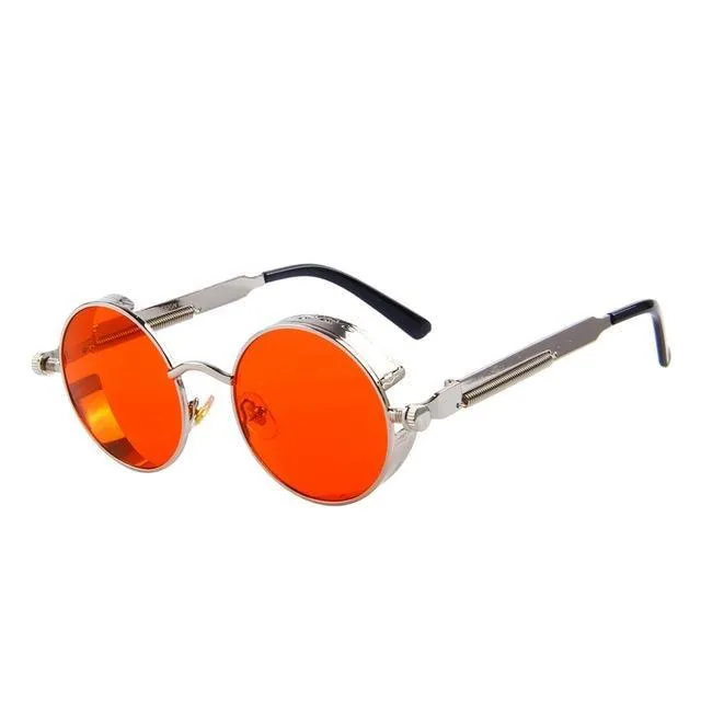 Vintage Steampunk Round Design Sunglasses for Women with UV400 Lenses