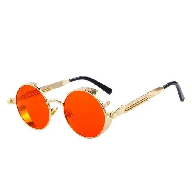 Vintage Steampunk Round Design Sunglasses for Women with UV400 Lenses